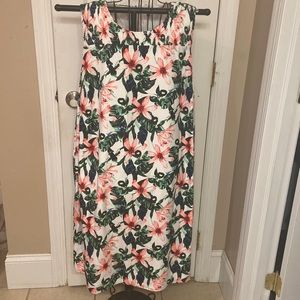 CUTE Vince Camuto Dress Size 2X Floral Print Pink Green Blue Black Ivory Lined
